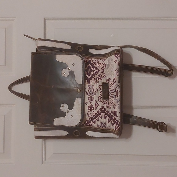 Sixtease Handbags - Sixtease Leather and Cotton Knapsack Backpack Recycled Material